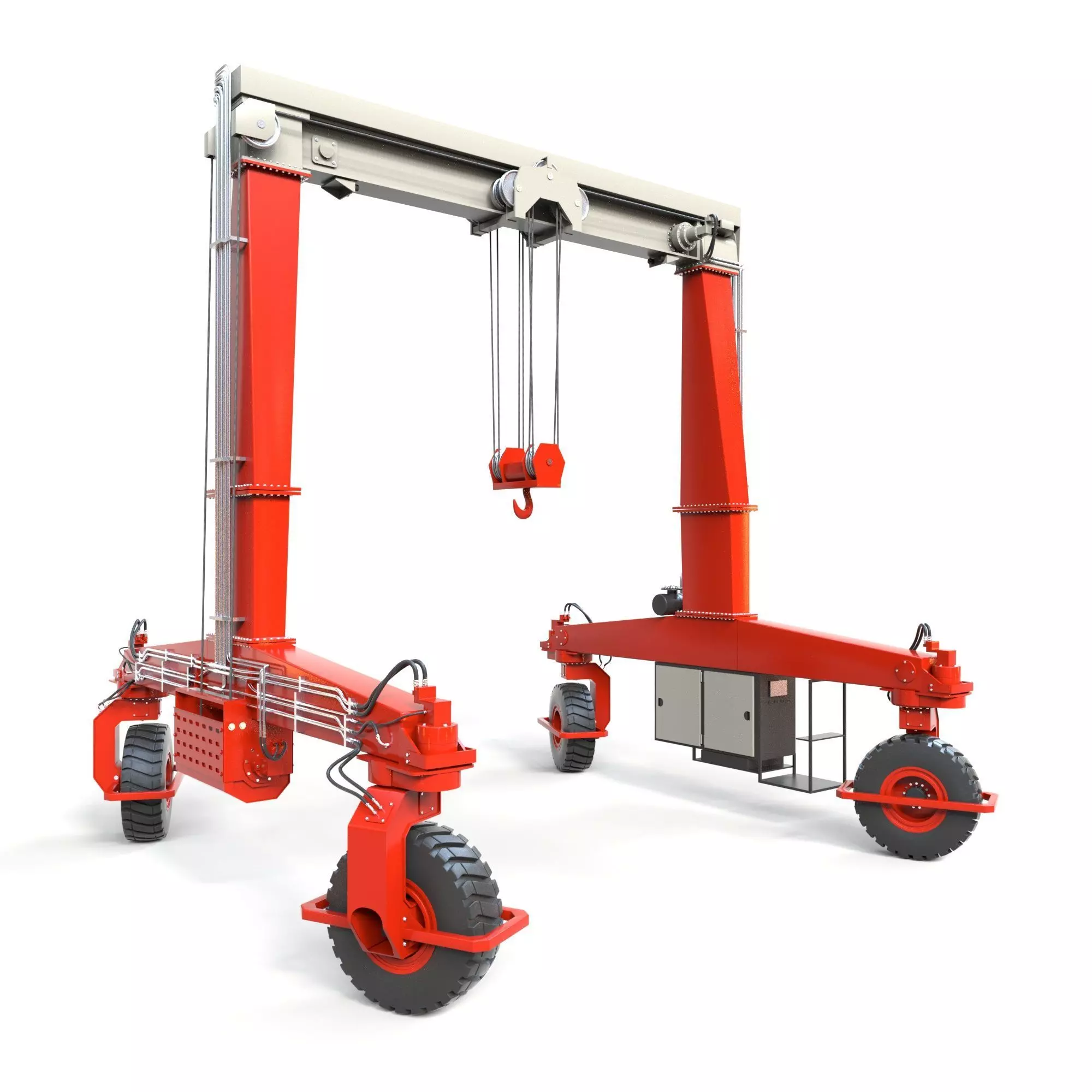 Rubber Tired Gantry Crane Lift 3D model_0