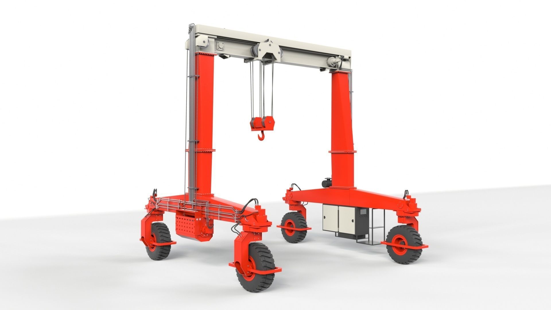 Rubber Tired Gantry Crane Lift 3D model_49