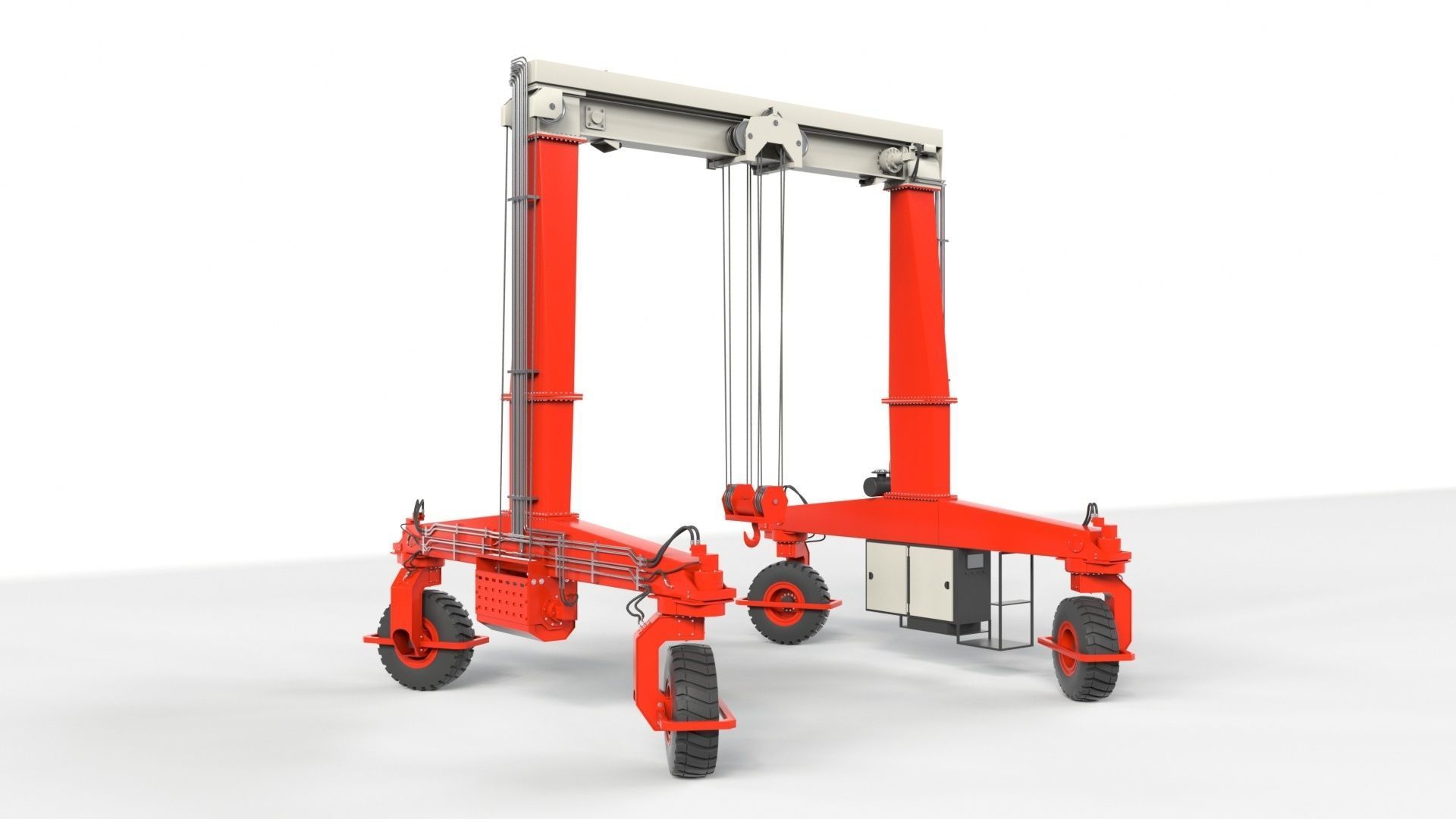 Rubber Tired Gantry Crane Lift 3D model_26