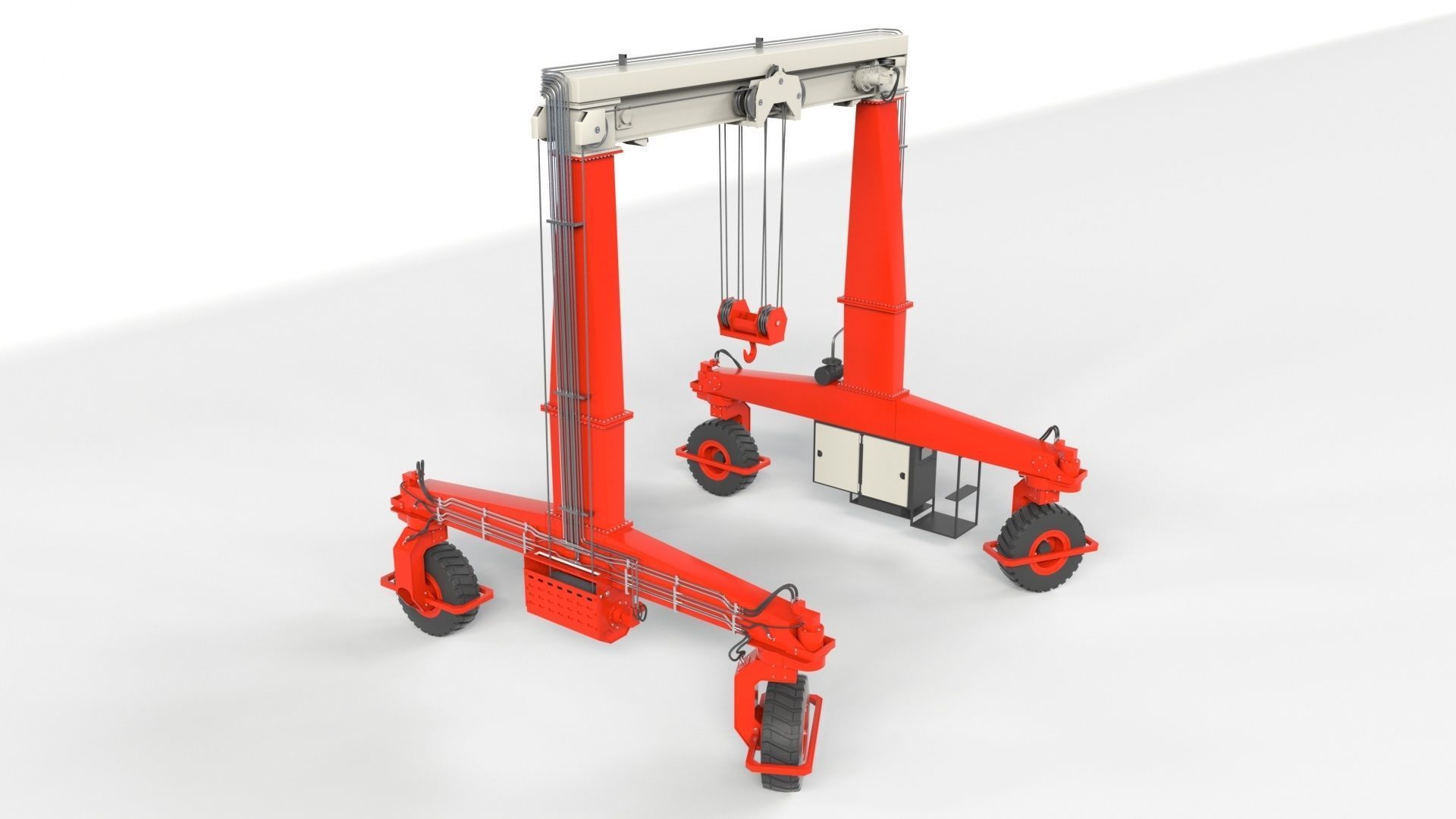 Rubber Tired Gantry Crane Lift 3D model_19