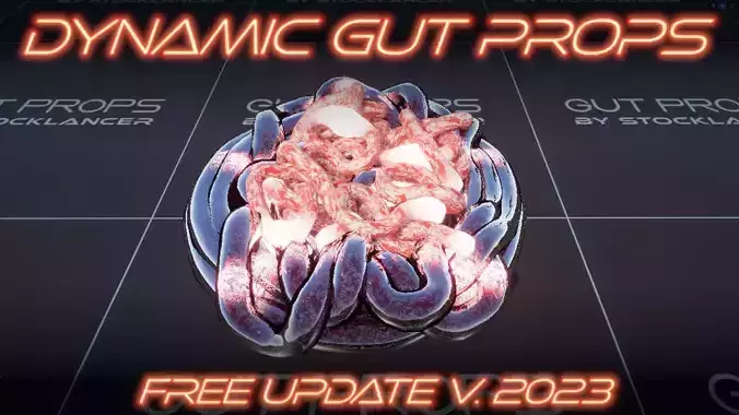 Dynamic gut props for UE Low-poly 3D model