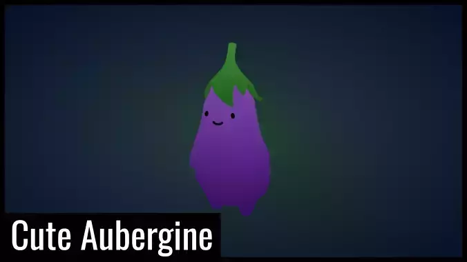 Cute Aubergine - low poly