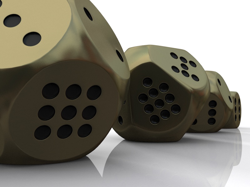 Dices gold dice 3D print model_1
