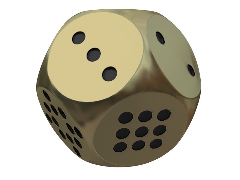 Dices gold dice 3D print model_2