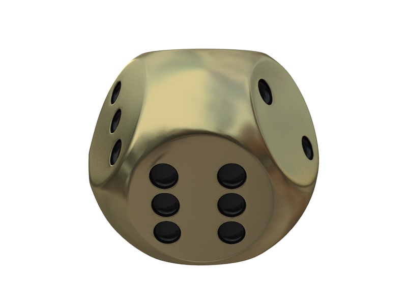 Dices gold dice 3D print model_4