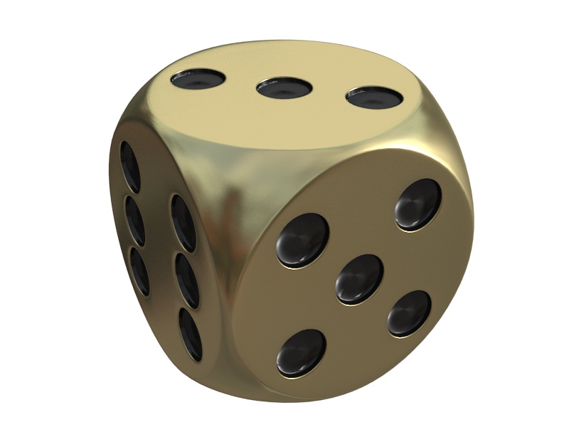 Dices gold dice 3D print model_5
