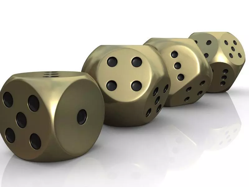 Dices gold dice 3D print model_0
