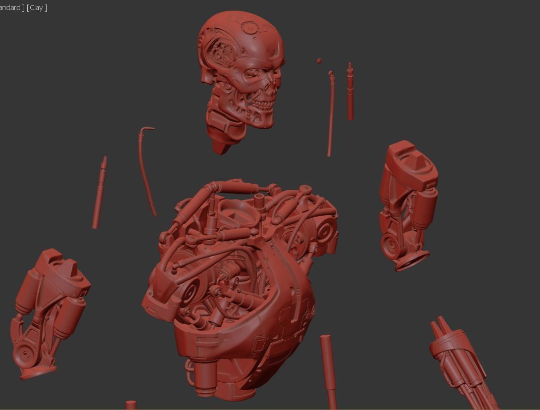 T-800 T2 TERMINATOR High Detal 3D print model_12