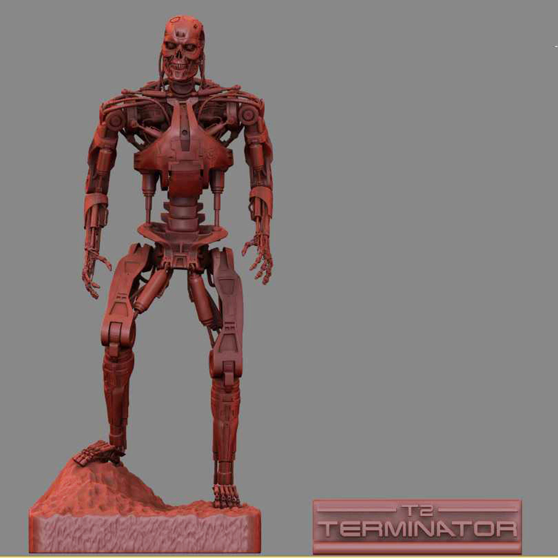 T-800 T2 TERMINATOR High Detal 3D print model_4