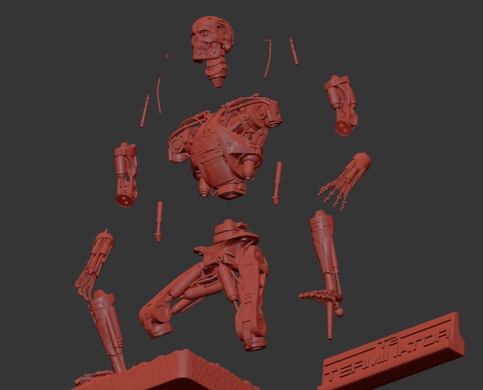 T-800 T2 TERMINATOR High Detal 3D print model_14
