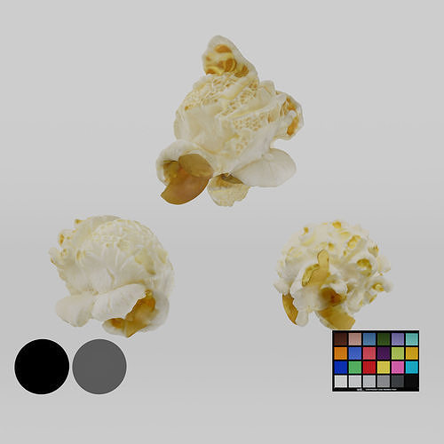 Popcorns - Var02 Low-poly 3D model 3