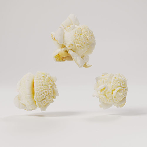Popcorns - Var02 Low-poly 3D model 7