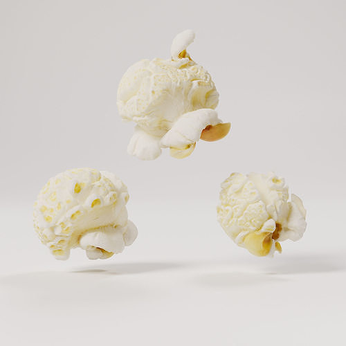 Popcorns - Var02 Low-poly 3D model 6