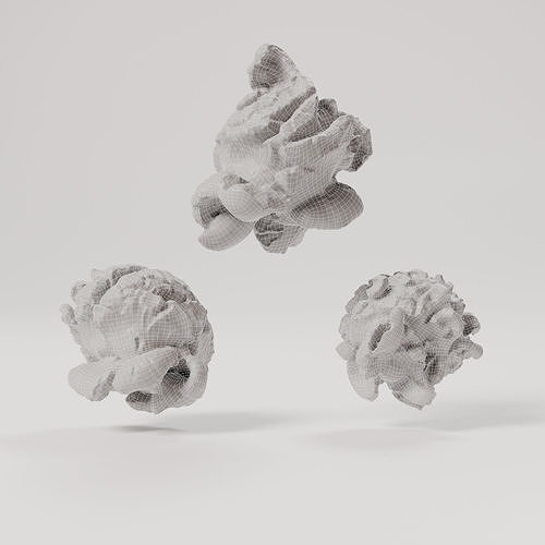 Popcorns - Var02 Low-poly 3D model 2