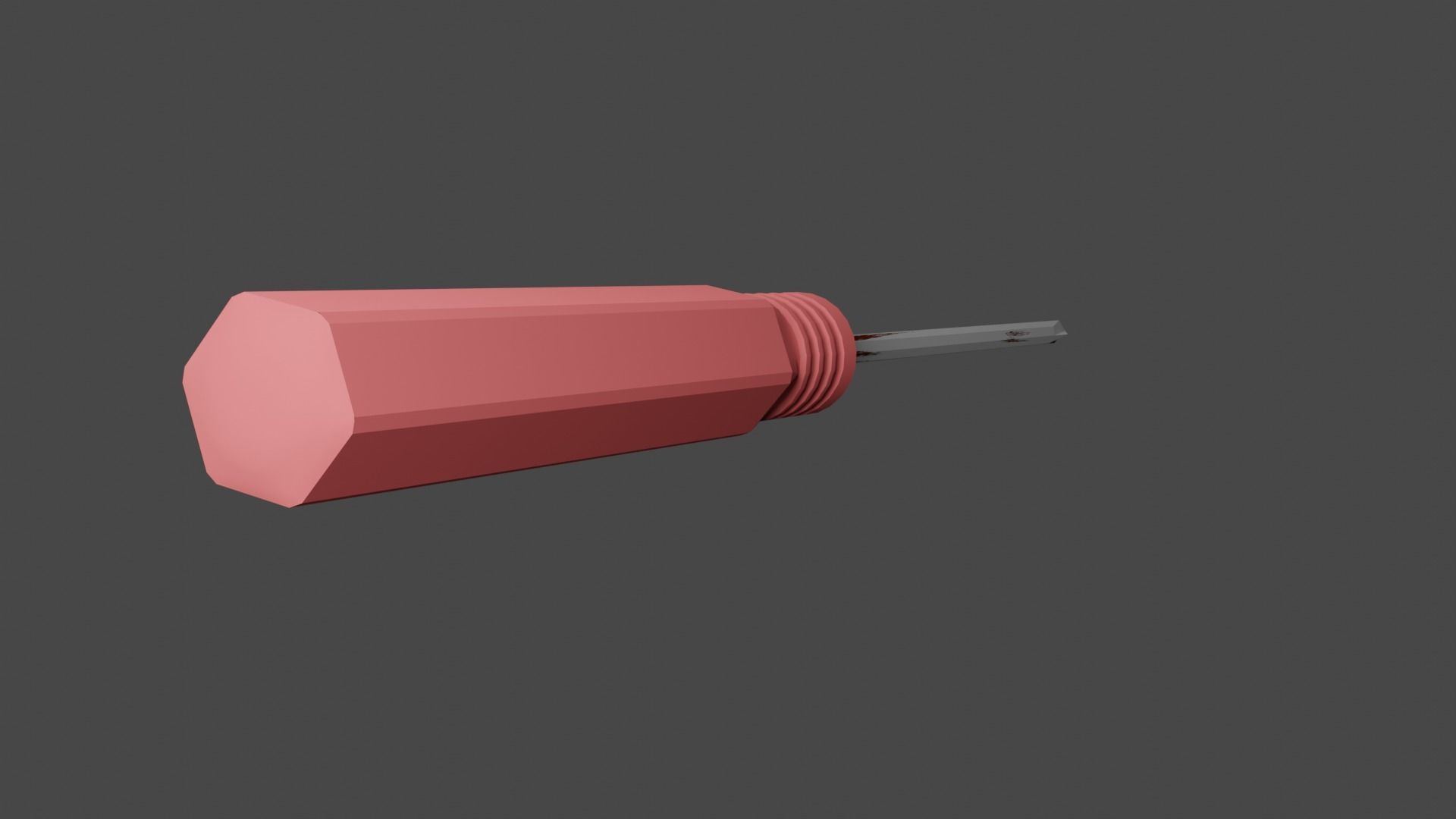 Small Red Screwdriver Low-poly 3D model_3