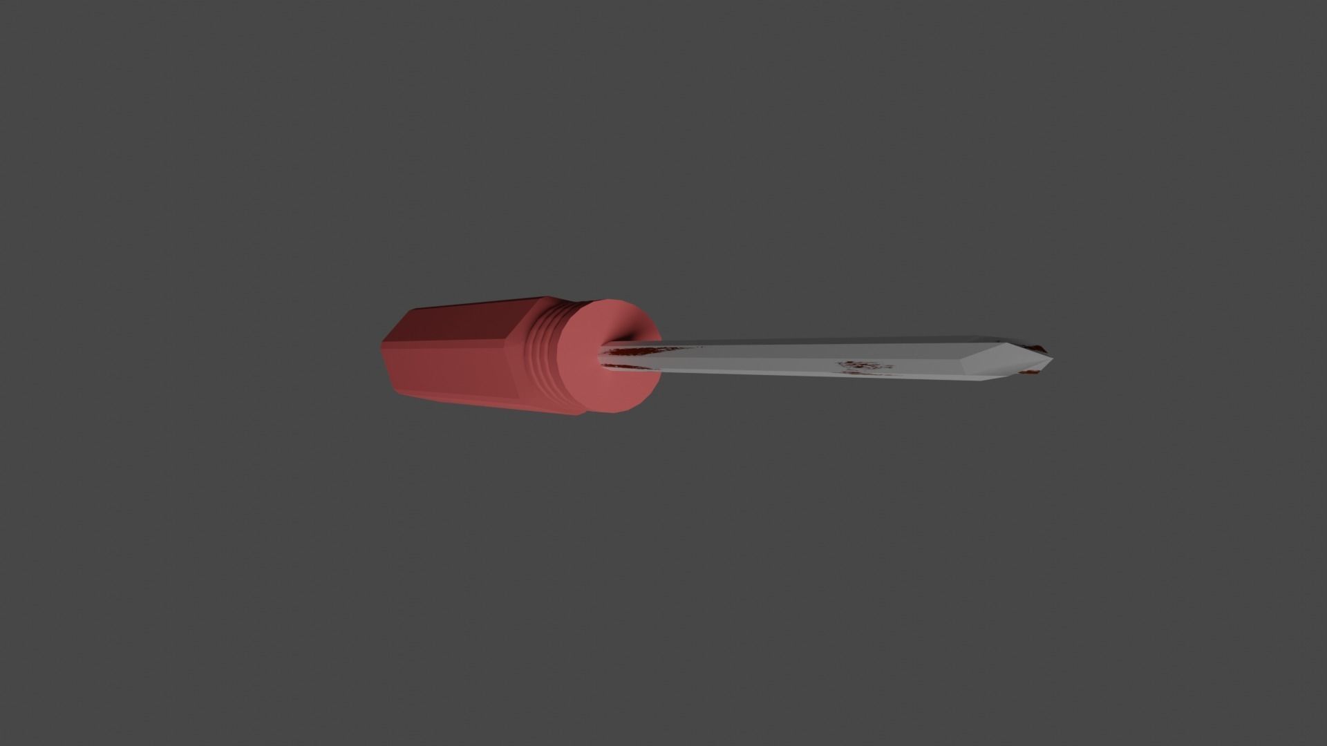 Small Red Screwdriver Low-poly 3D model_2