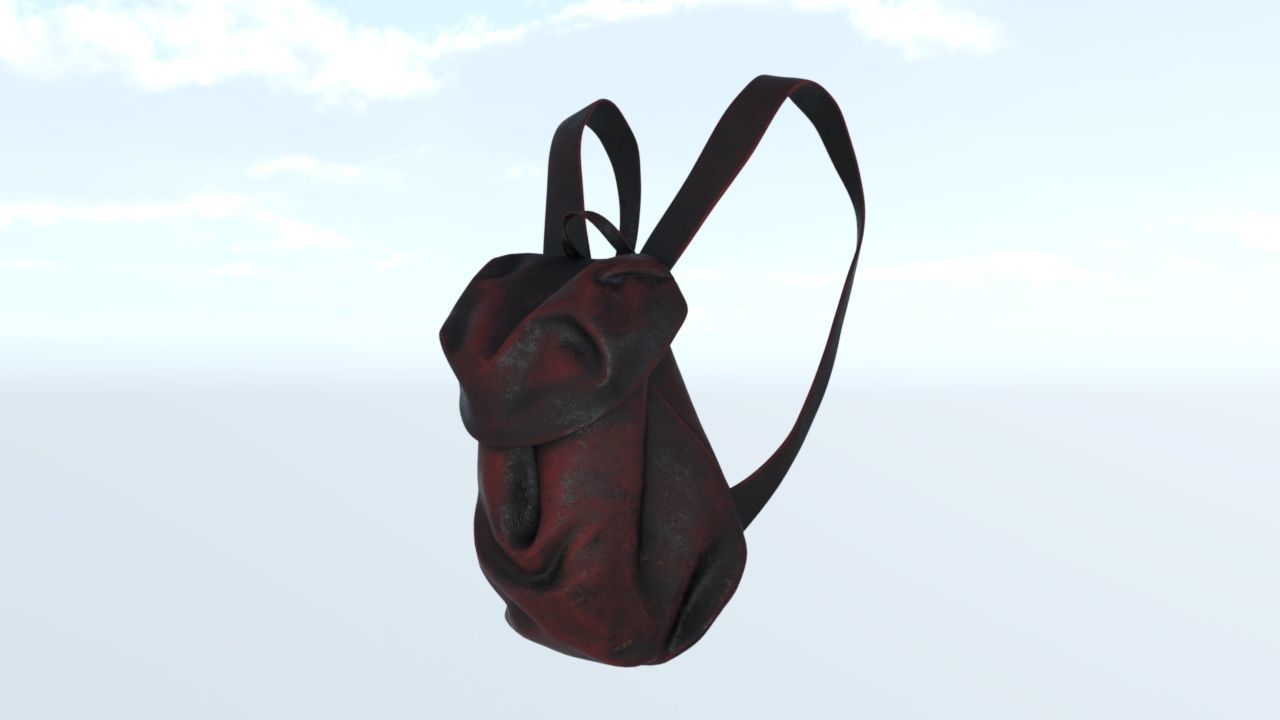 Beanie and bag 3D model_1