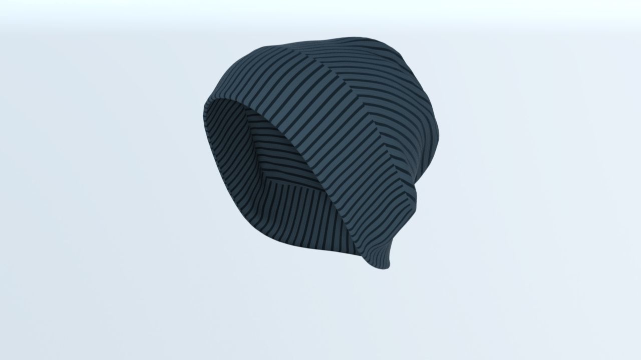 Beanie and bag 3D model_4