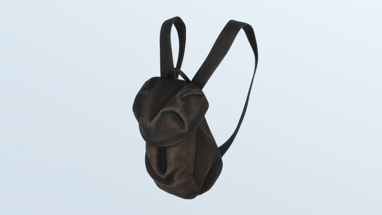 Beanie and bag 3D model_3