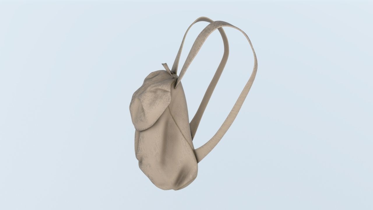 Beanie and bag 3D model_5