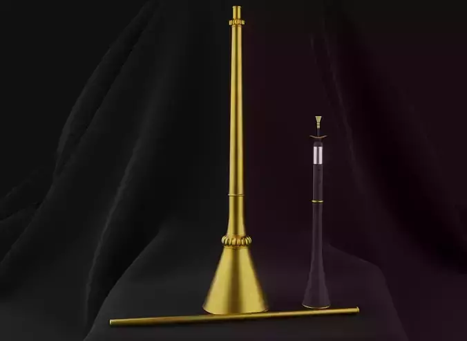 Central Asia traditional music instruments Karnay and Surnay 3D model