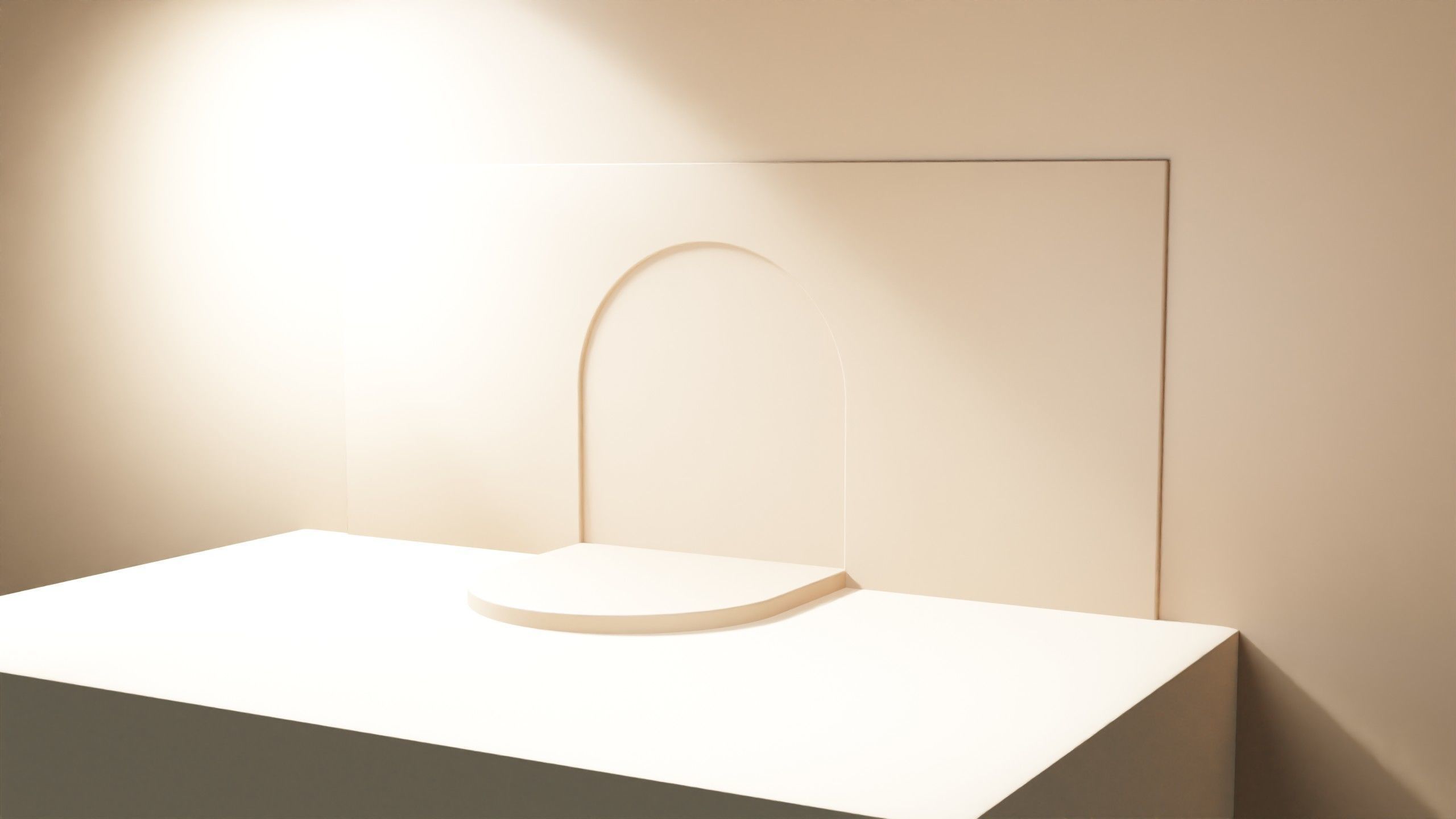 Mockup brown abstract podium stage for product showcase Low-poly 3D model_4