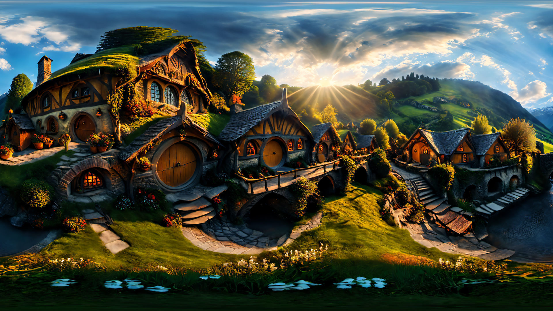 HDRI Fantasy Settlements Low-poly 3D model_8
