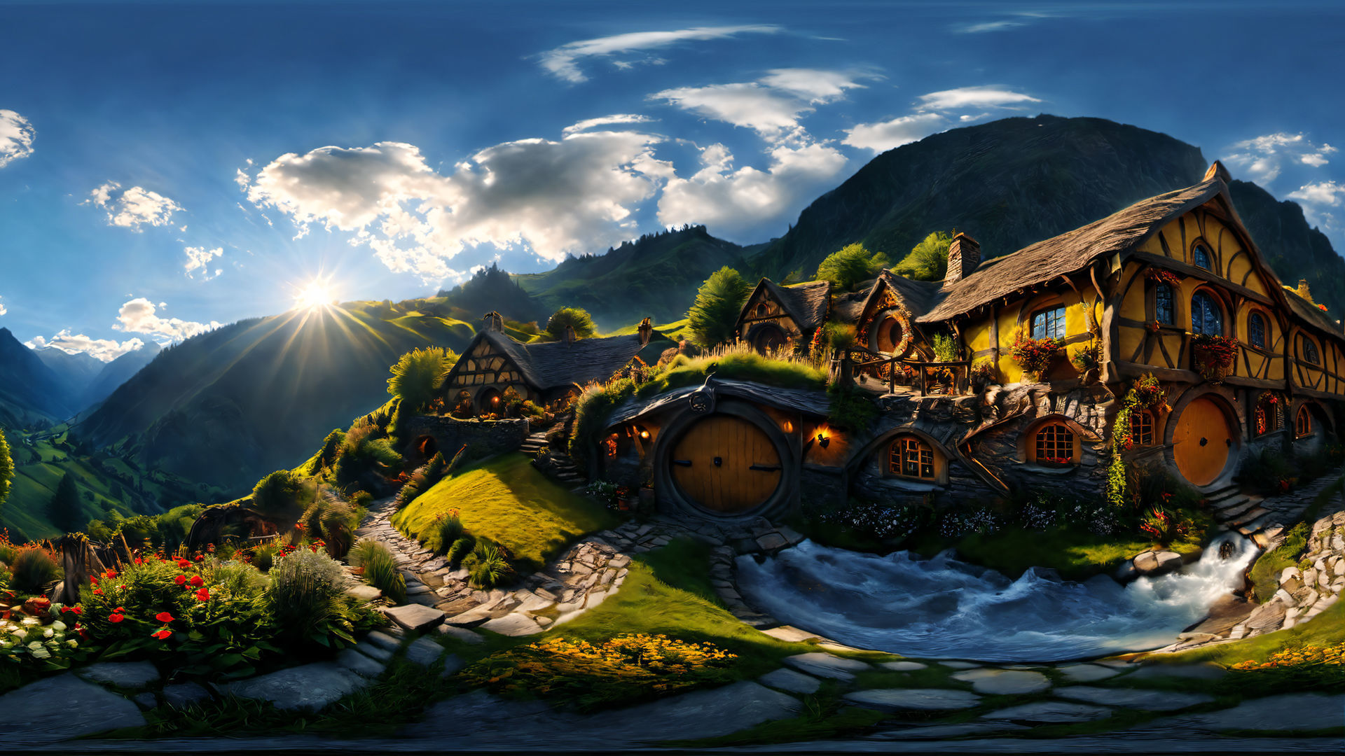 HDRI Fantasy Settlements Low-poly 3D model_4