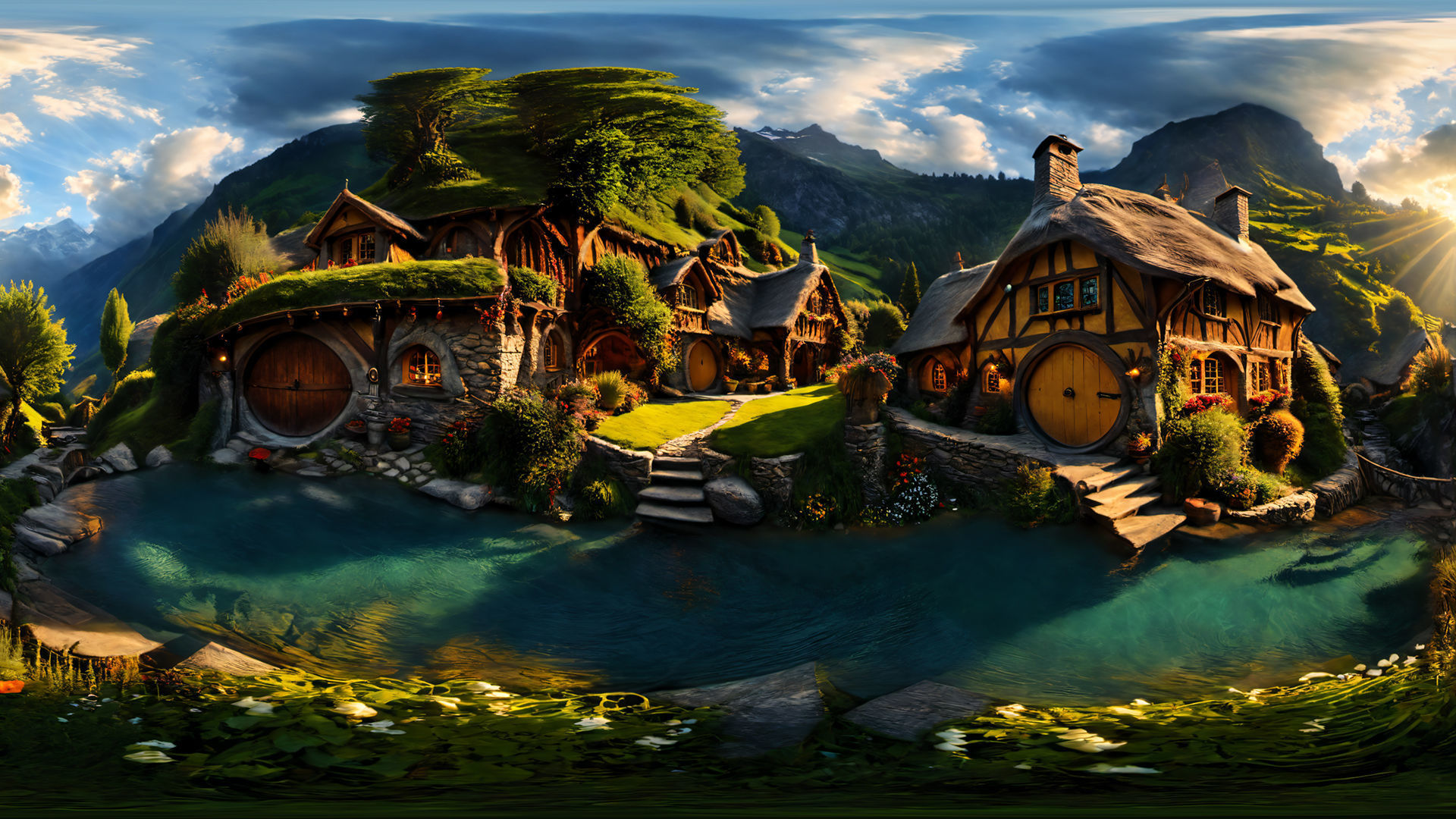 HDRI Fantasy Settlements Low-poly 3D model_6