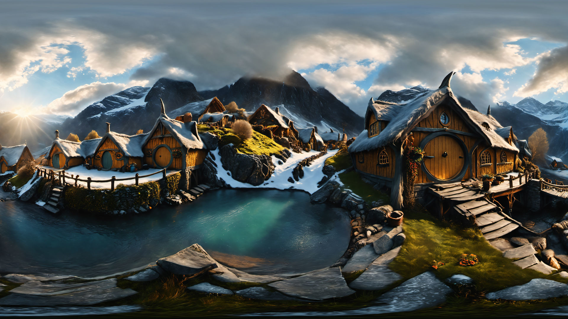 HDRI Fantasy Settlements Low-poly 3D model_9