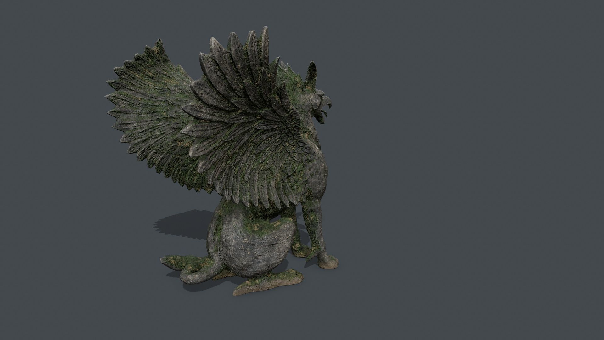 Statue Creature Low-poly 3D model_7