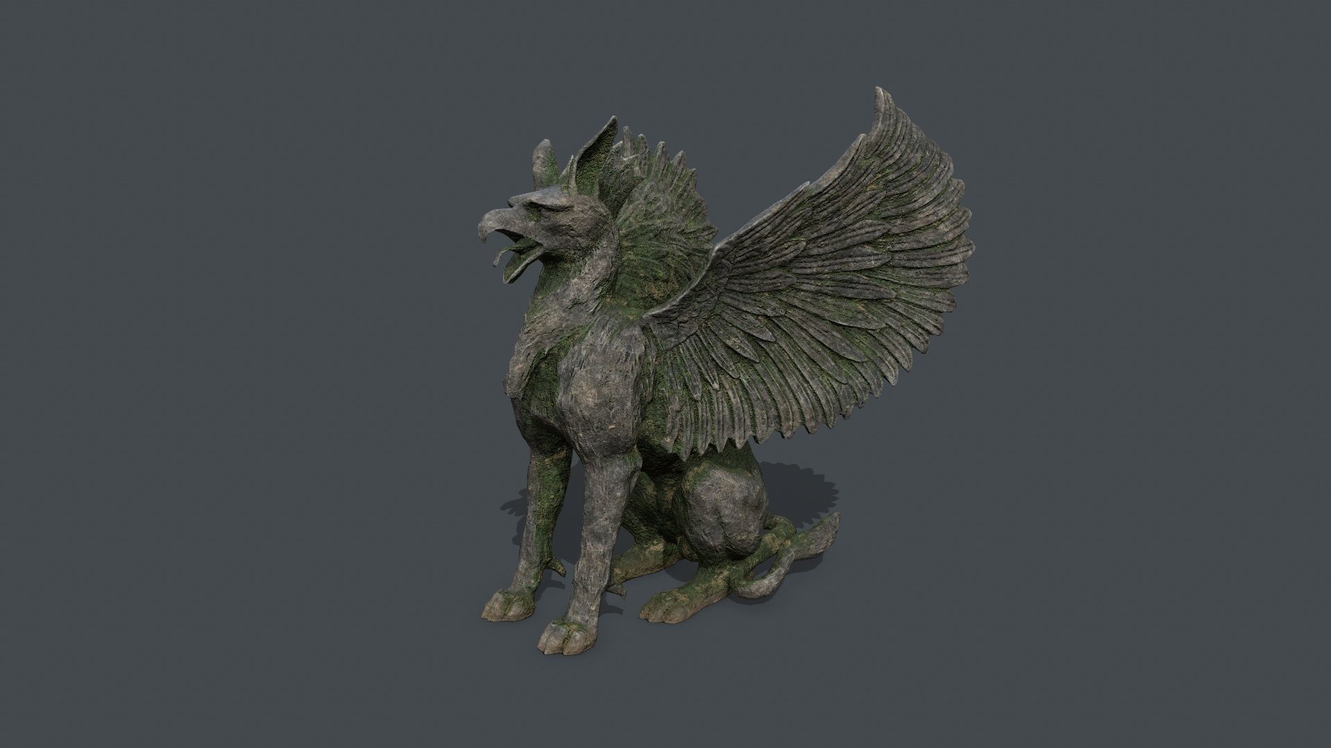 Statue Creature Low-poly 3D model_11