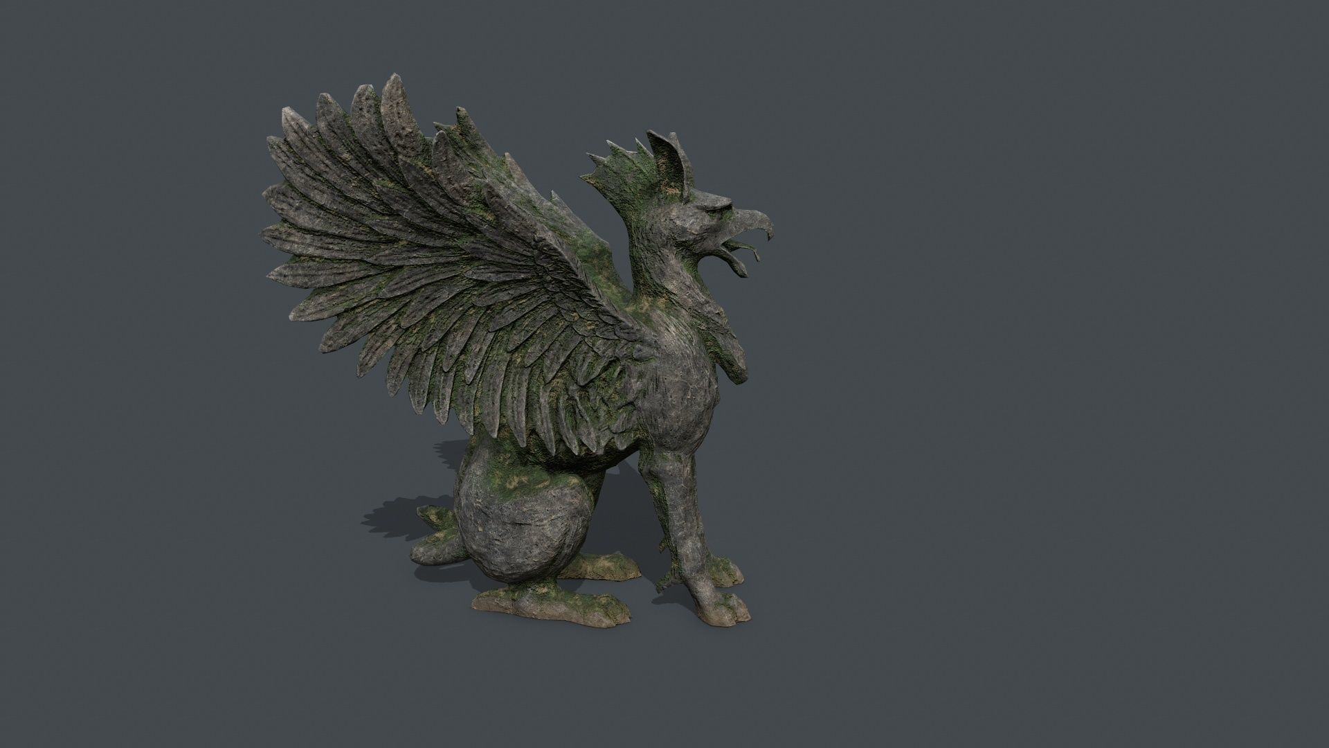 Statue Creature Low-poly 3D model_6