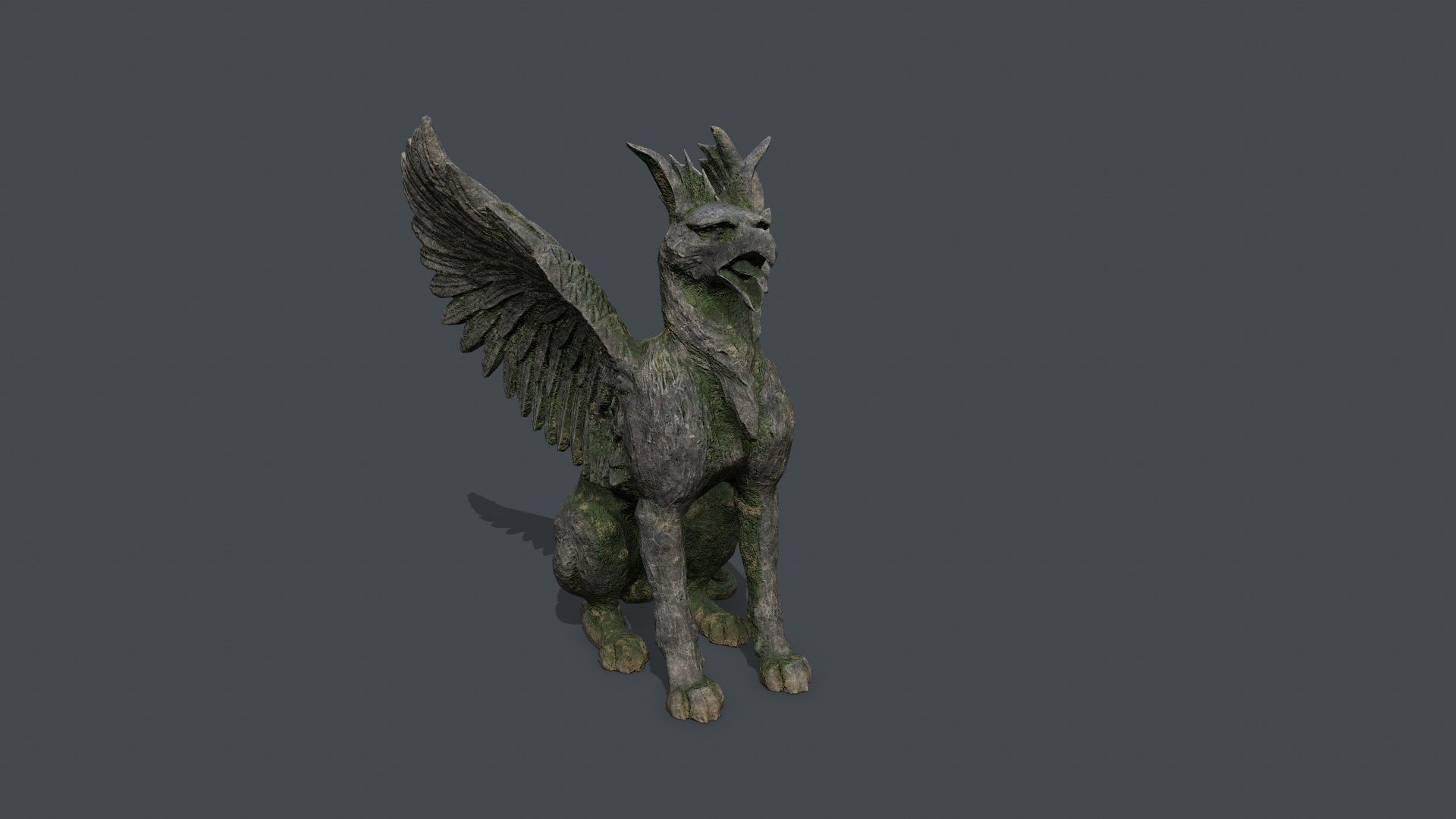 Statue Creature Low-poly 3D model_5