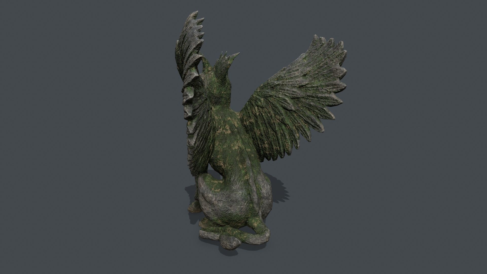 Statue Creature Low-poly 3D model_9
