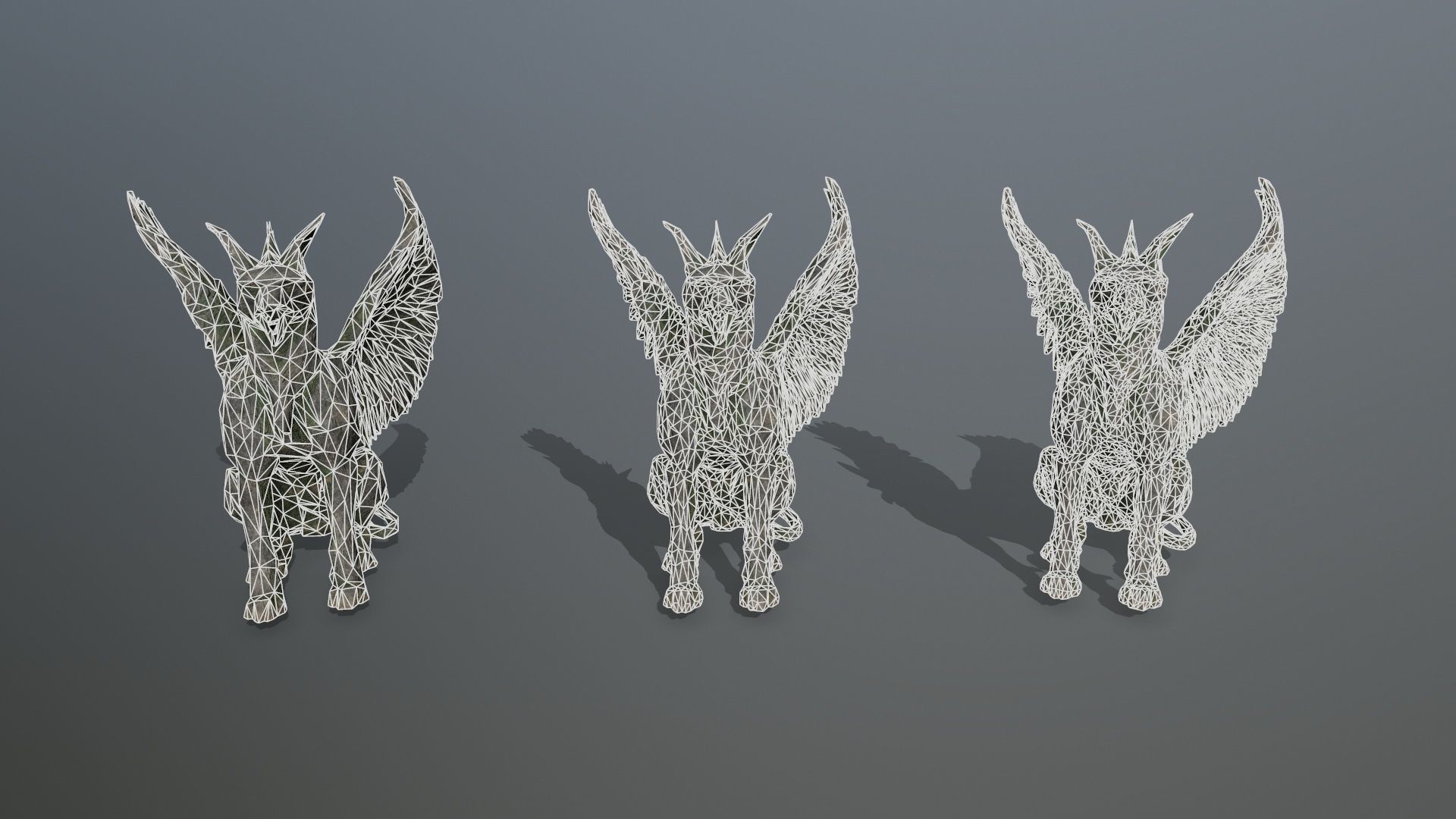 Statue Creature Low-poly 3D model_13