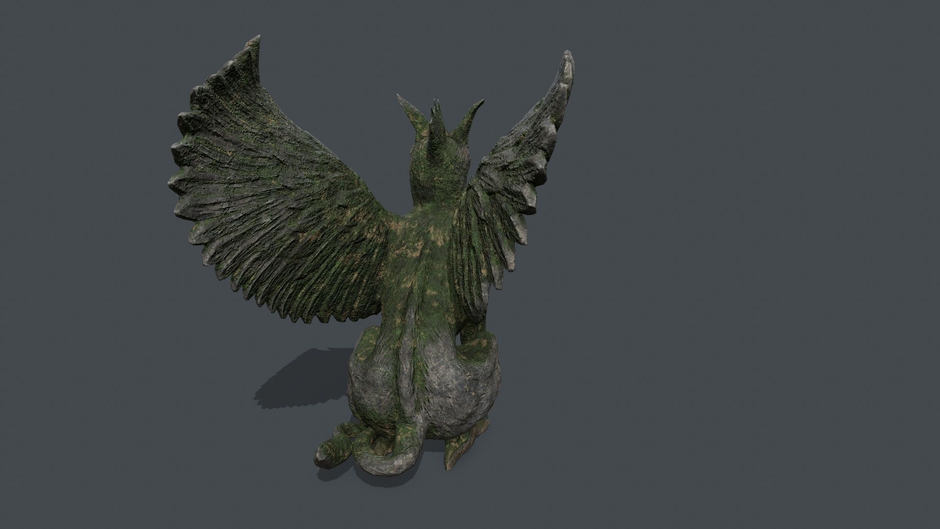 Statue Creature Low-poly 3D model_8