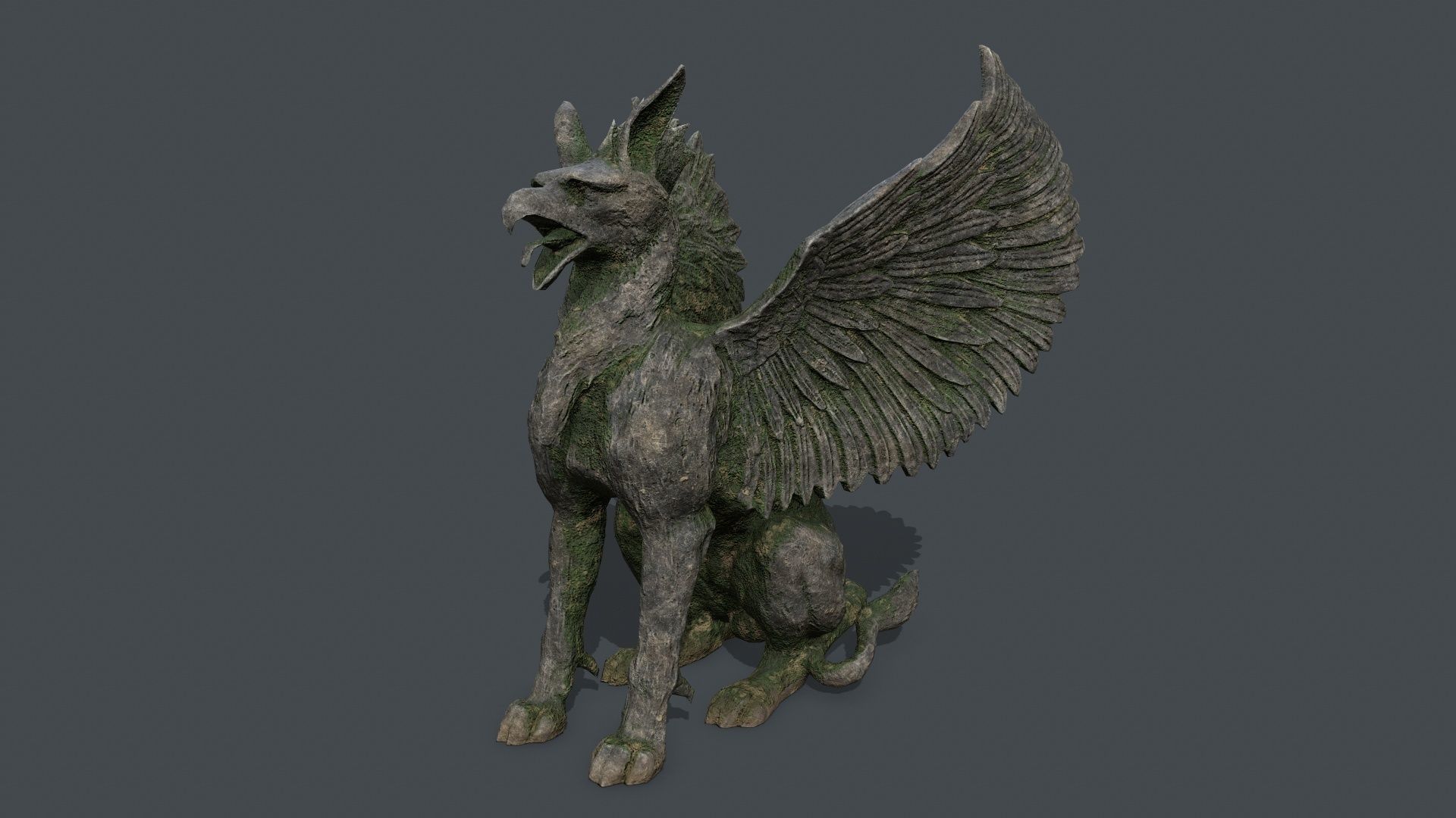 Statue Creature Low-poly 3D model_2