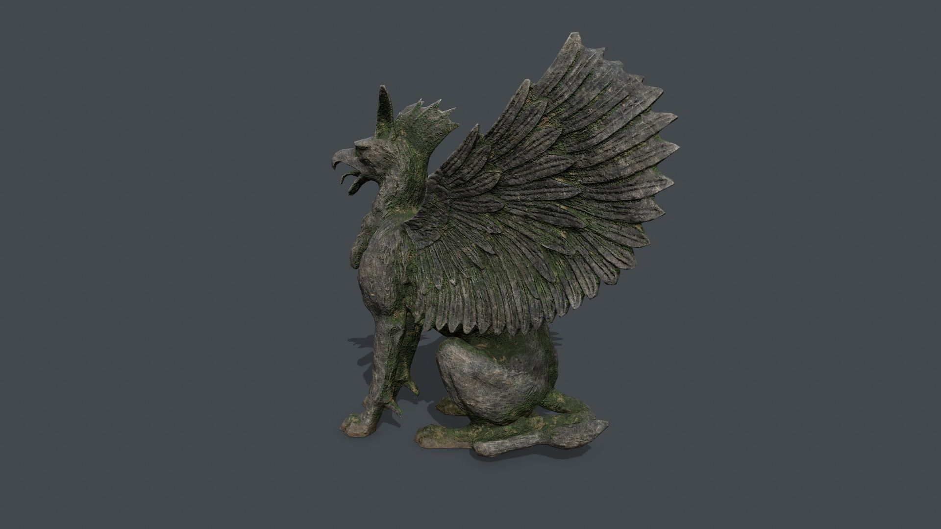 Statue Creature Low-poly 3D model_10
