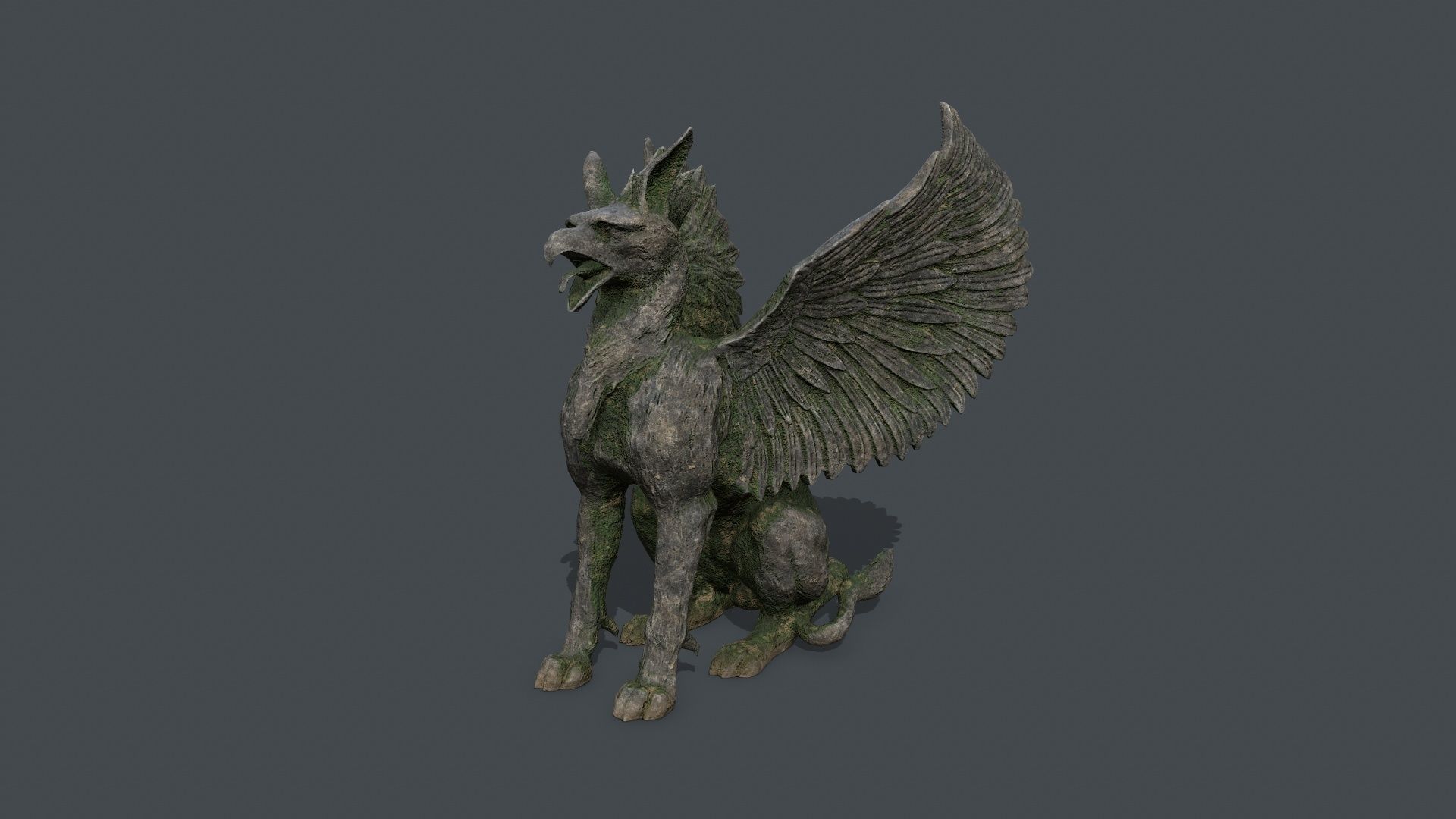 Statue Creature Low-poly 3D model_3
