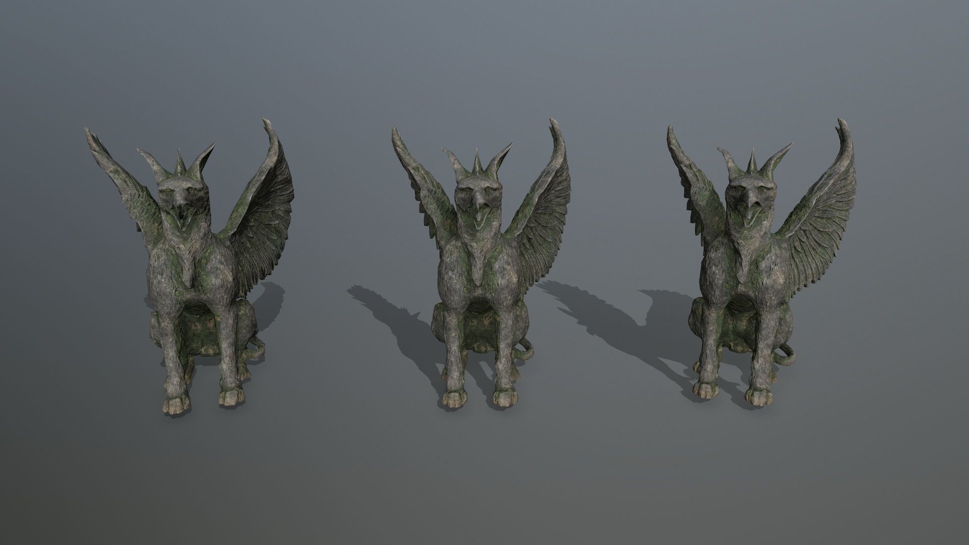 Statue Creature Low-poly 3D model_12