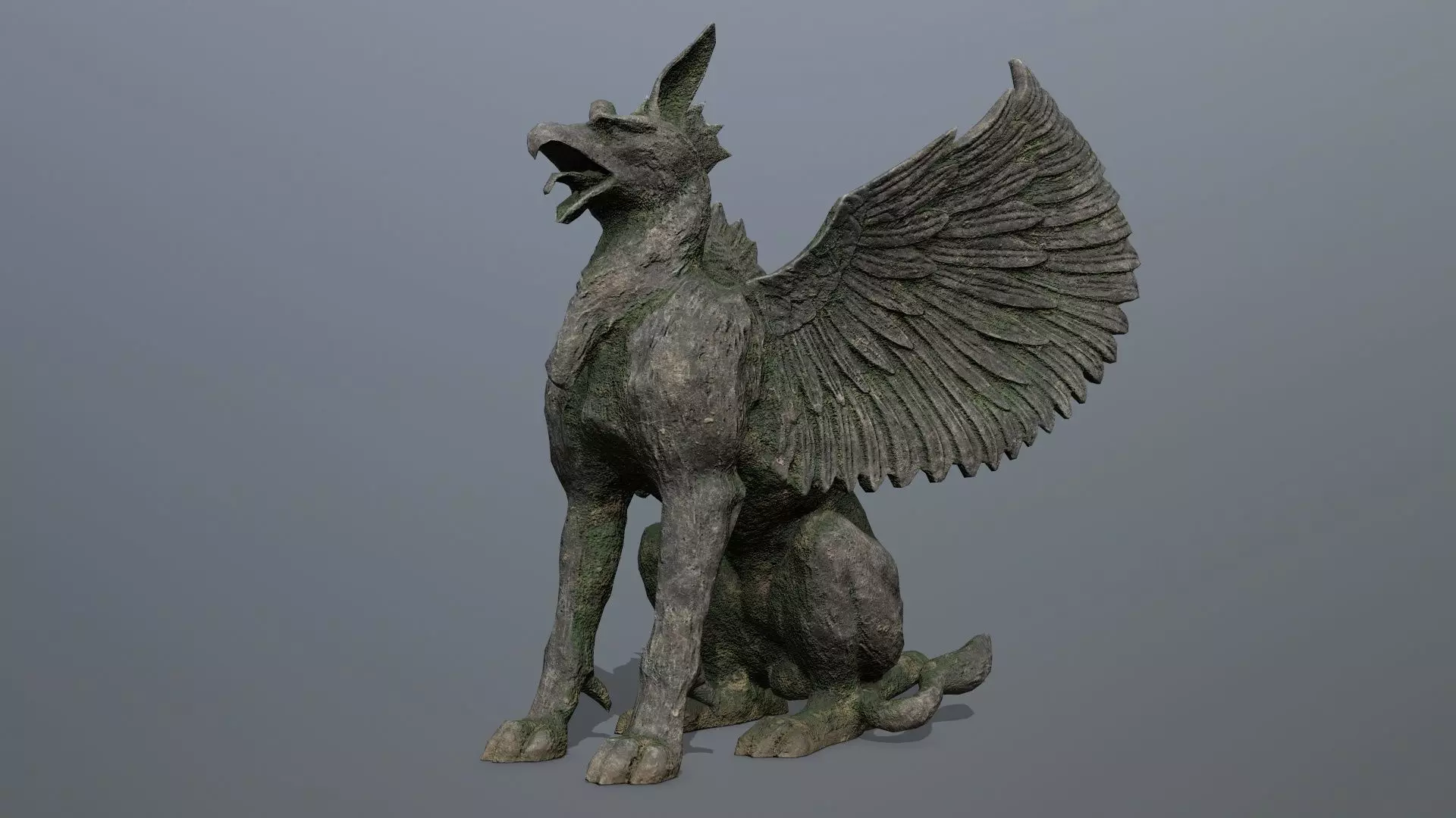 Statue Creature Low-poly 3D model_0