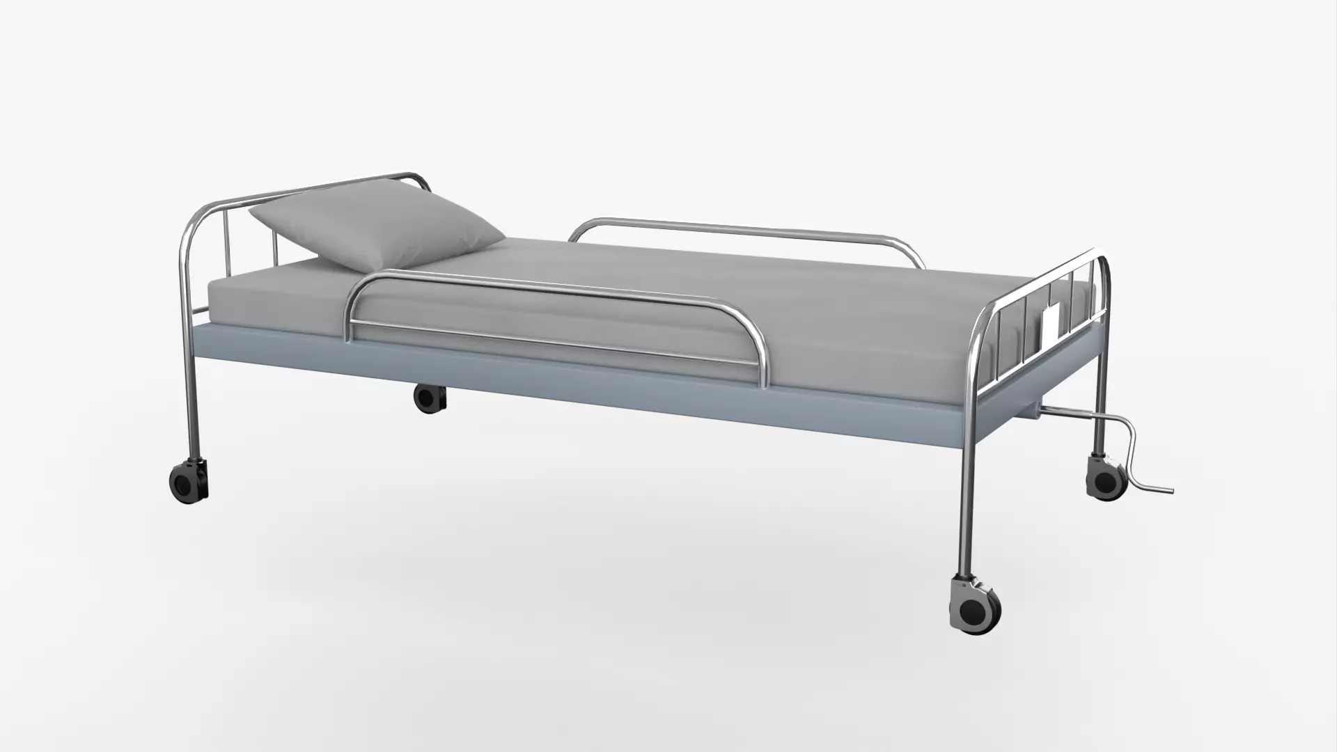 Hospital Bed Low-poly 3D model_0