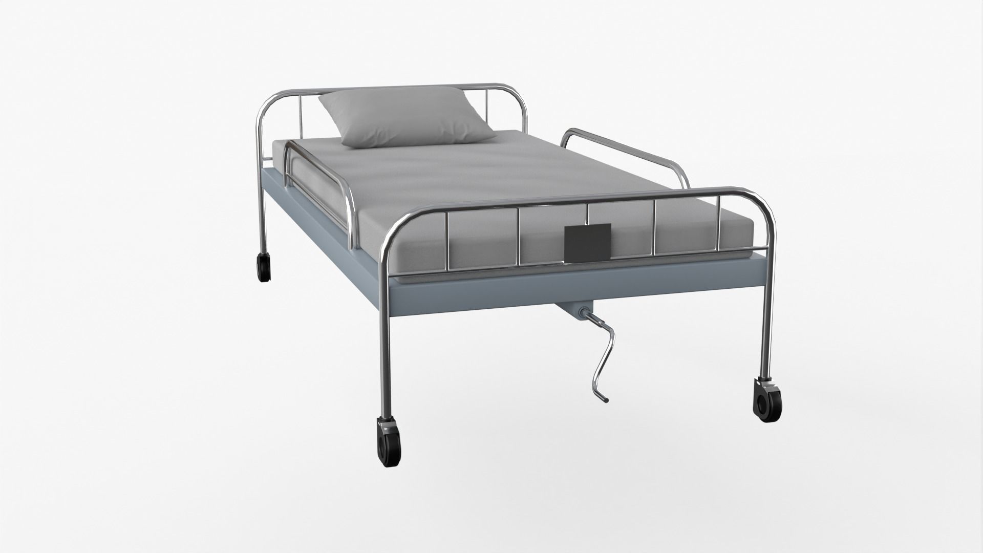 Hospital Bed Low-poly 3D model_1