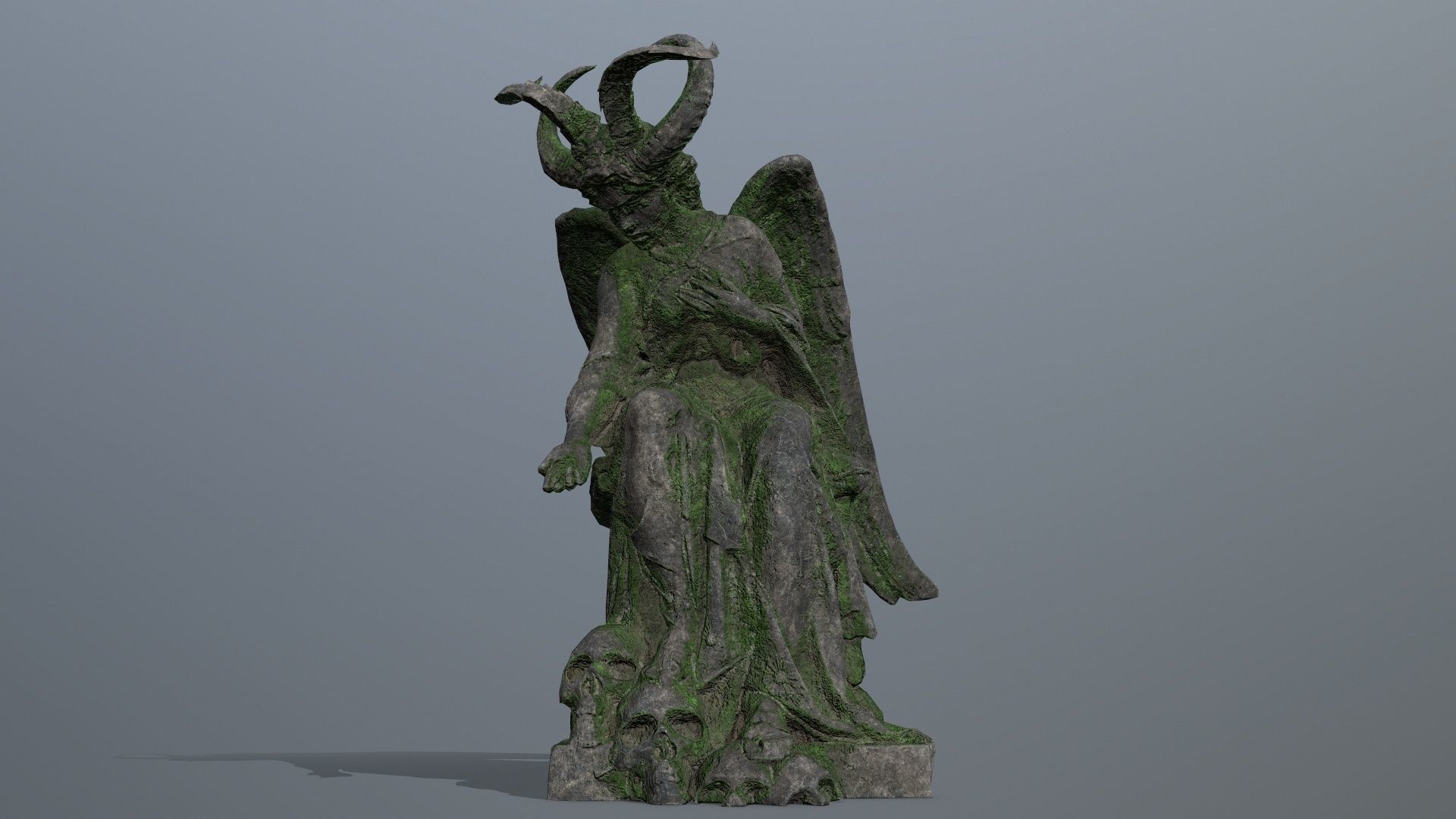 angel statue Low-poly 3D model_1