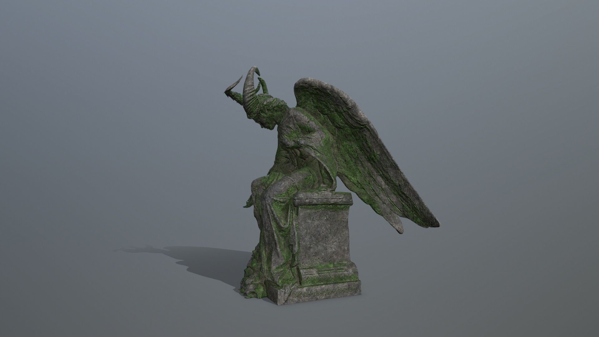 angel statue Low-poly 3D model_9