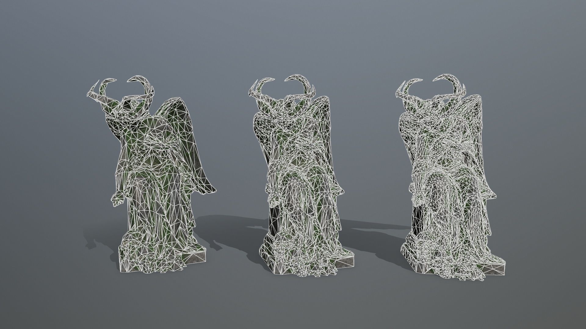 angel statue Low-poly 3D model_13