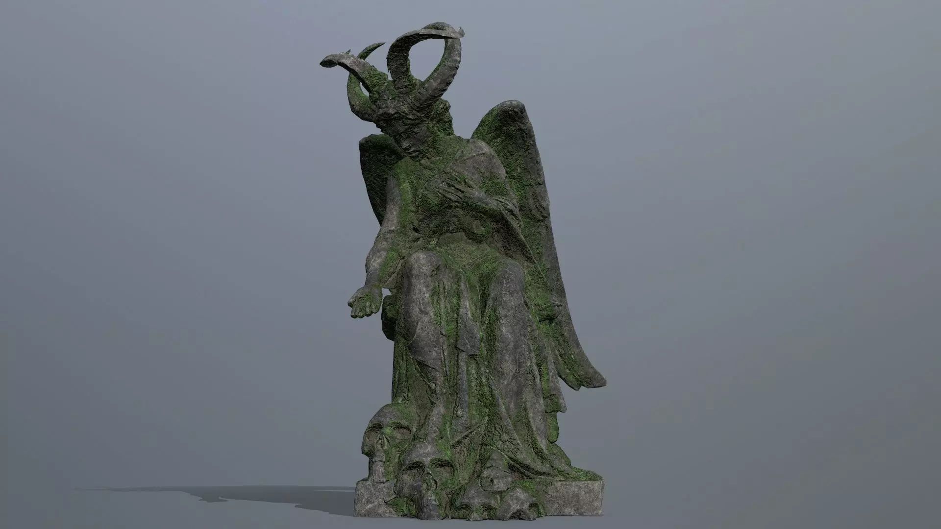 angel statue Low-poly 3D model_0