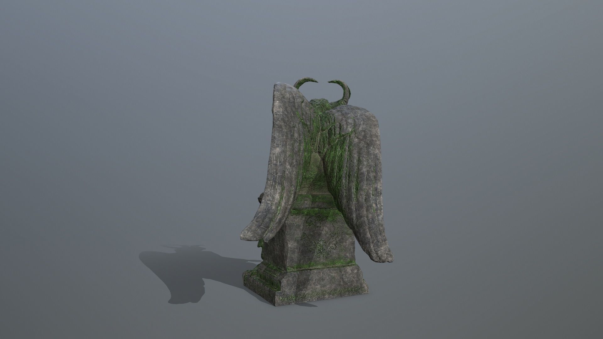 angel statue Low-poly 3D model_7