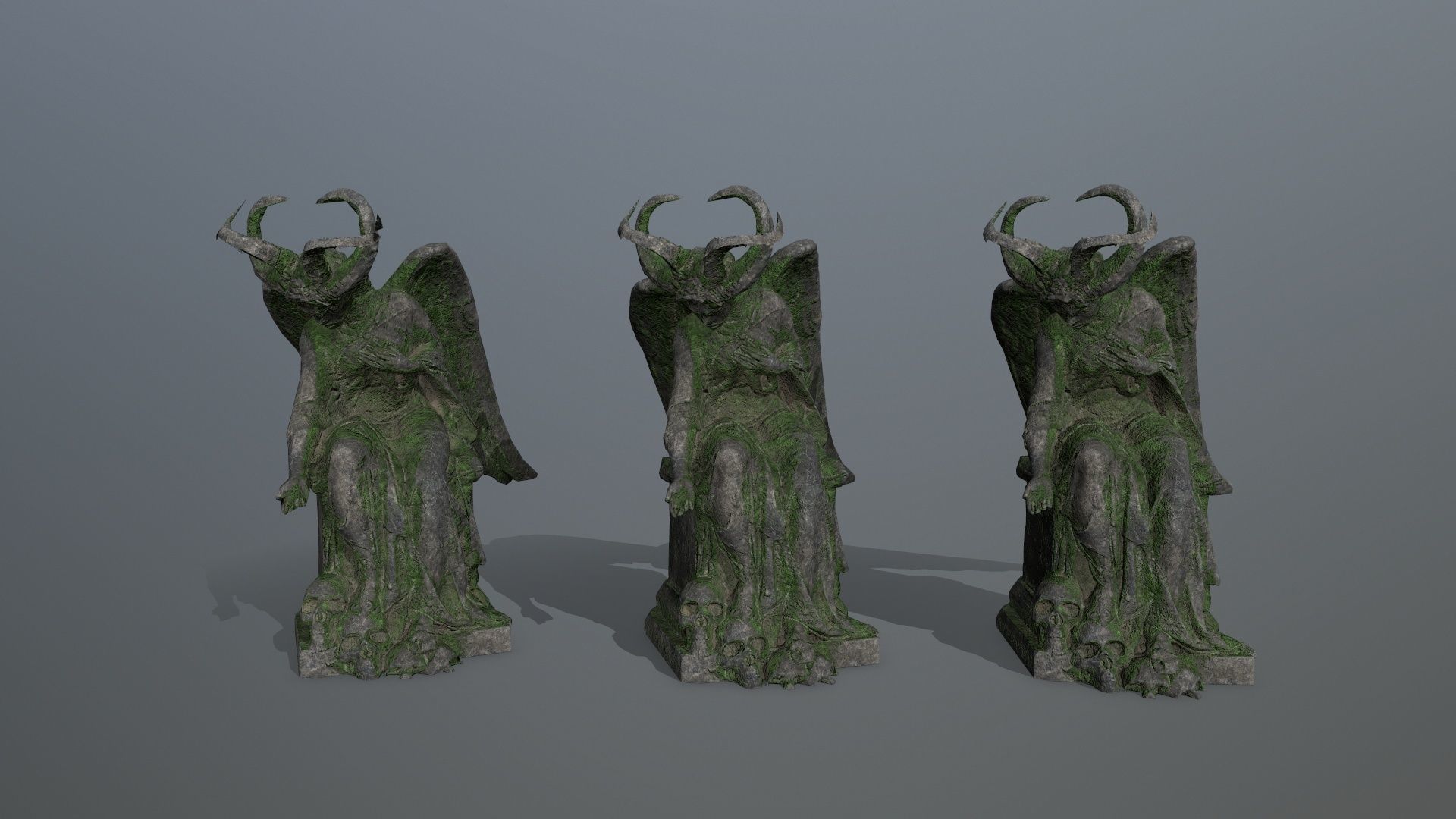 angel statue Low-poly 3D model_12